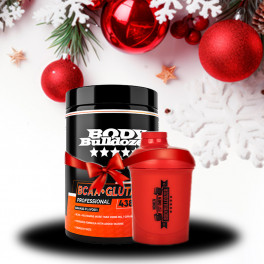 Vánoční balíček BCAA + Glutamine Light Professional 500 g + Šejkr 300 ml - BodyBulldozer