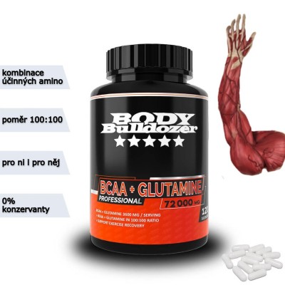 BCAA + Glutamine Professional 120 kaps - BodyBulldozer