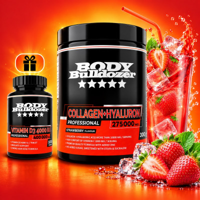 Collagen + Hyaluron Professional 300 g + Vitamin D3 4000 IU - BodyBulldozer