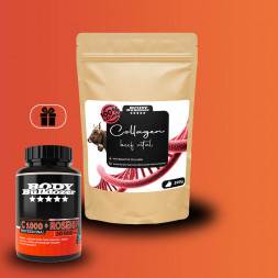 Natural 100% Beef Vital Collagen 200 g + C 1000 Rosehip 30 tabl - BodyBulldozer