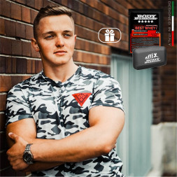 Triko CAESAR 221 šedé camo + Krabička na tablety + Best Whey 45g - BodyBulldozer