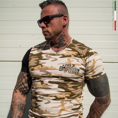 Triko LIFT OR DIE 401 hnědé camo - BodyBulldozer