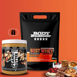Best Whey Professional 2000 g + 100% Arašídové máslo 850 g SMOOTH - BodyBulldozer